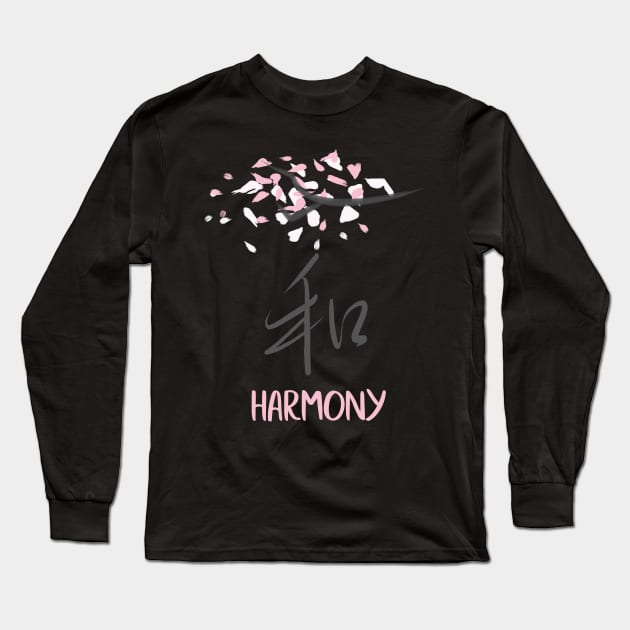 Sakura "Harmony" Japanese Kanji Long Sleeve T-Shirt by My Sakura Shop